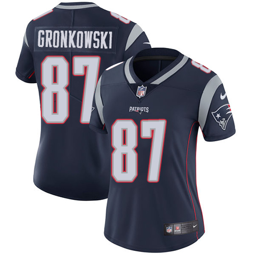 Nike Patriots #87 Rob Gronkowski Navy Blue Team Color Women's Stitched NFL Vapor Untouchable Limited Jersey